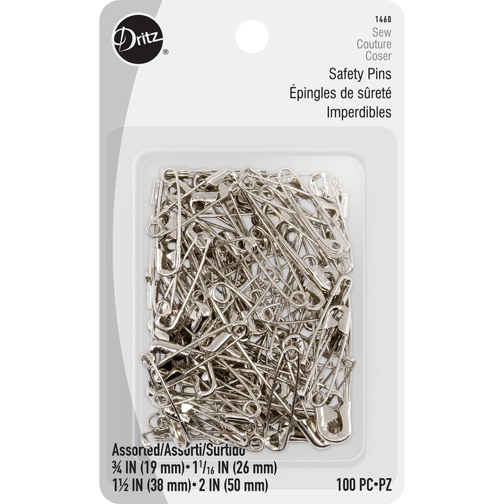 100pk Assorted Safety Pins (Sizes 0-3), Dritz image # 88030