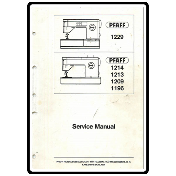 Service Manual, Pfaff 1209 image # 12761