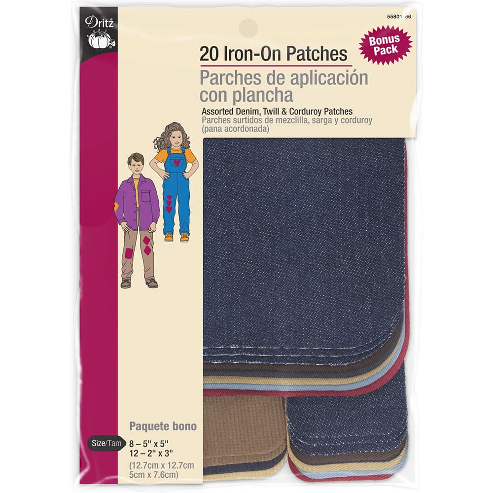 Iron-On Patches - Assorted Sizes & Colors, (20ct) image # 92932