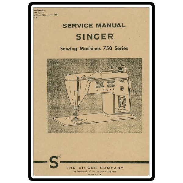 Service Manual, Singer 758 image # 5321