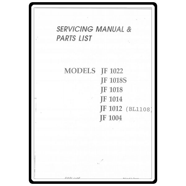 Service Manual, Babylock BL1108 image # 5759