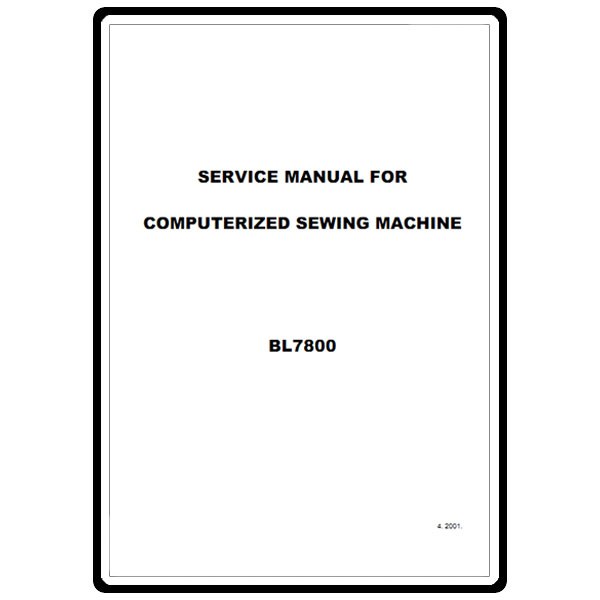 Service Manual, Babylock BL7800 image # 5789