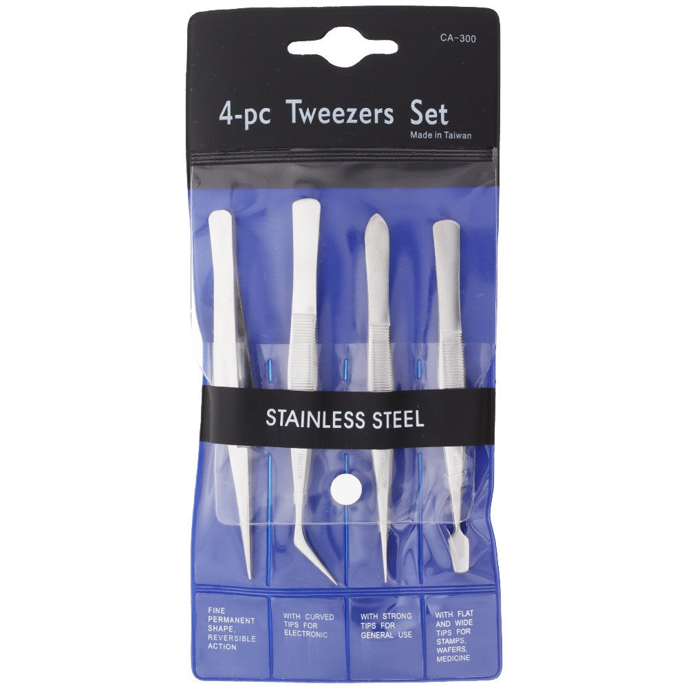 Stainless Steel Tweezer Set (4-pc) #BT-012 image # 81813