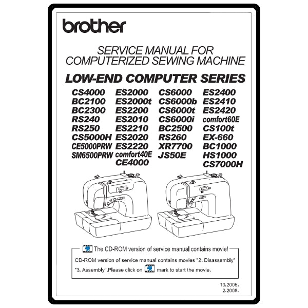 Service Manual, Brother CS5000H image # 5927