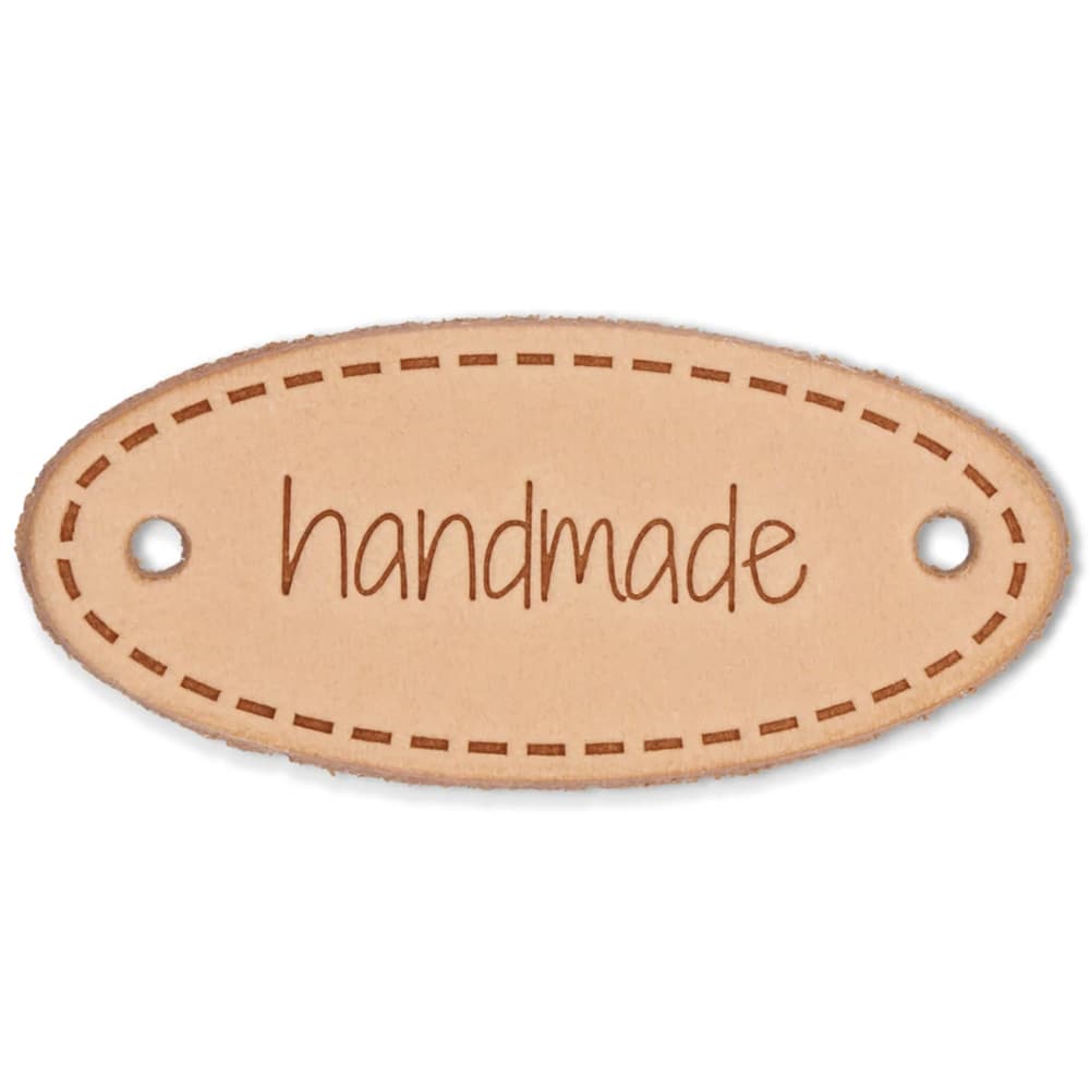 Leather Label, Oval, "Handmade" image # 92907