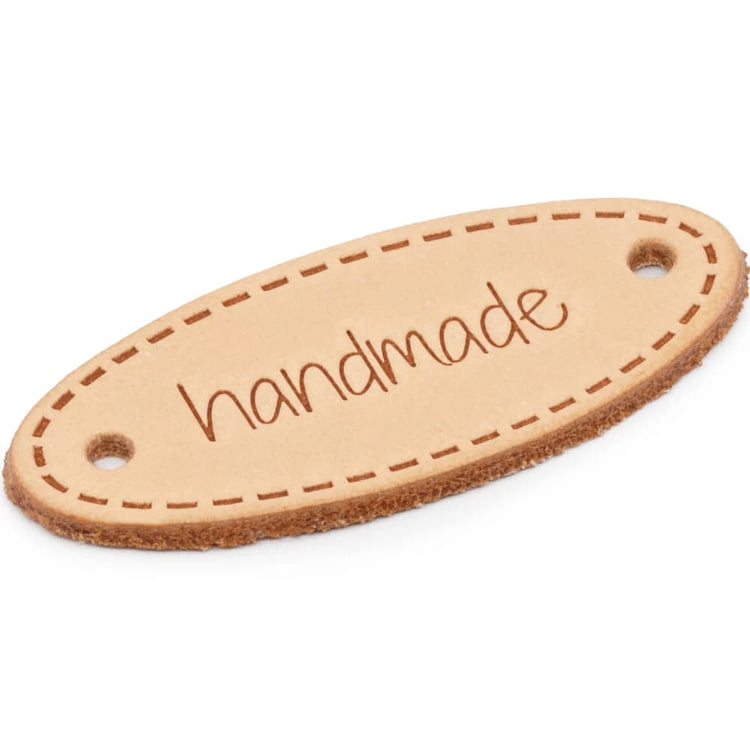 Leather Label, Oval, "Handmade" image # 92906