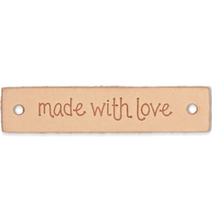 Leather Label, Rectangle, "Made with Love" image # 92901