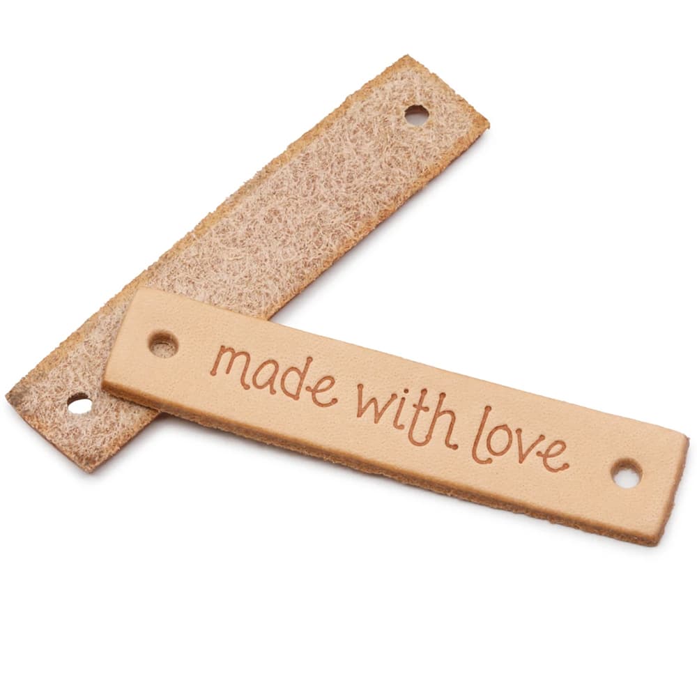 Leather Label, Rectangle, "Made with Love" image # 92904