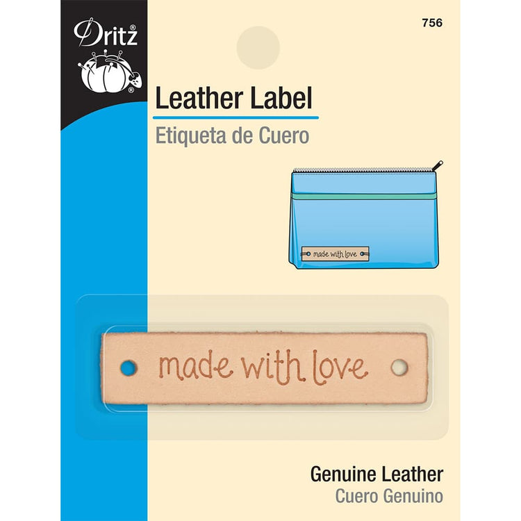 Leather Label, Rectangle, "Made with Love" image # 92900