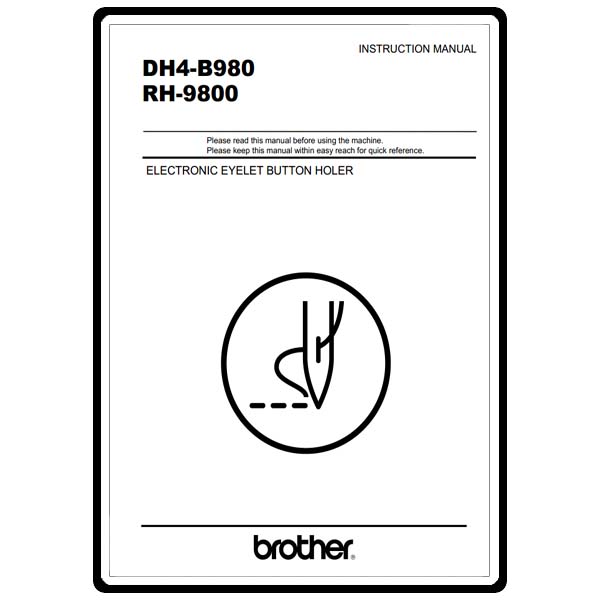 Instruction Manual, Brother DH4-B980 image # 2386
