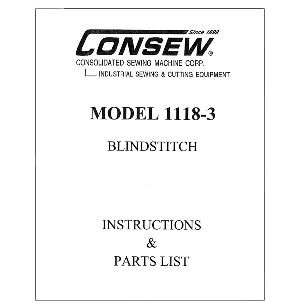 Consew Blindstitch 1118-3 Instruction Manual image # 115599