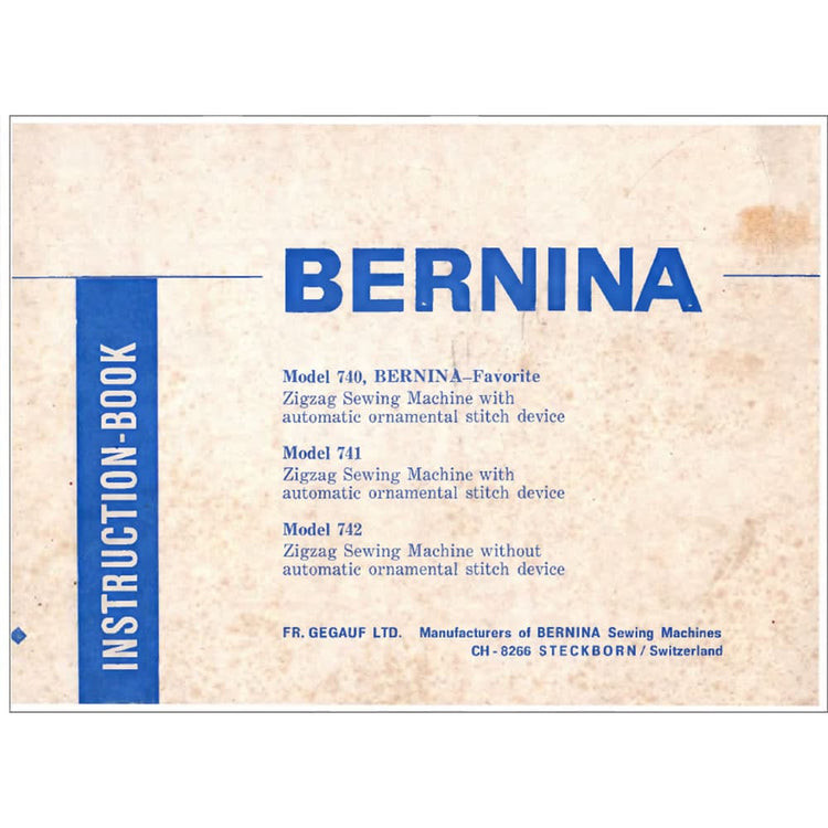 Bernina 741 Instruction Manual image # 114799