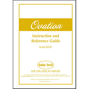 Instruction Manual, Babylock BLES8 Ovation image # 29917