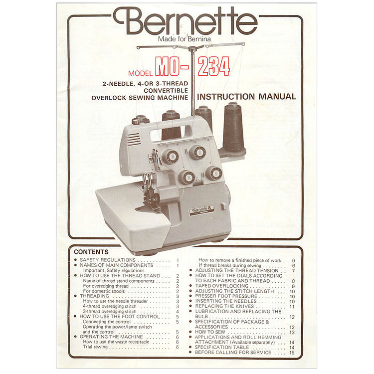 Bernette MO-234 Instruction Manual image # 115256