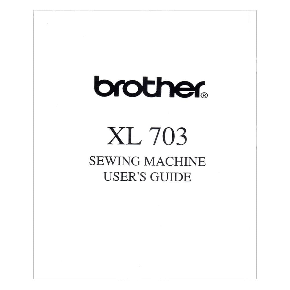 Instruction Manual, Brother XL703 image # 115258