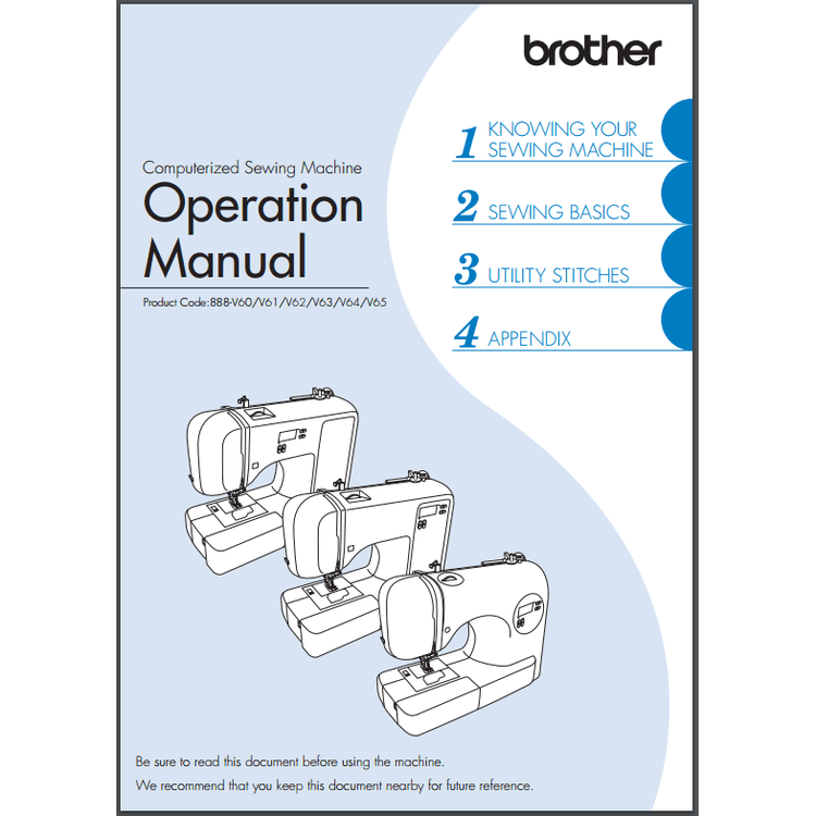 Instruction Manual, Brother SC707 image # 30425