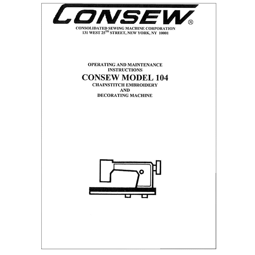 Consew 104 Instruction Manual image # 115601
