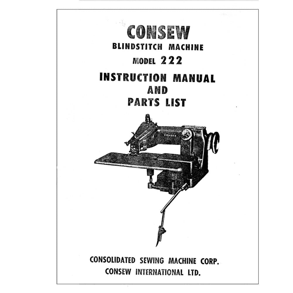 Consew Blindstitch 222 Instruction Manual image # 115626