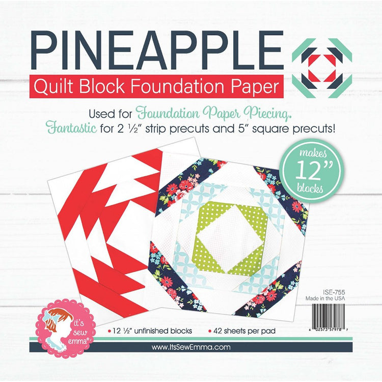 12" Pineapple Quilt Block Foundation Paper Piecing Pad image # 64242