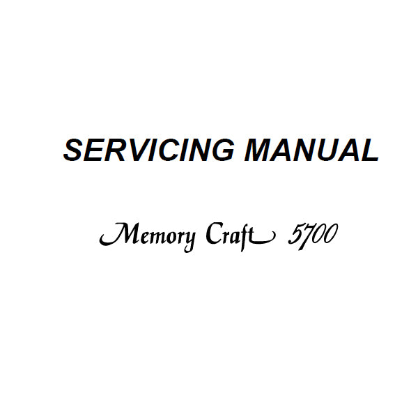 Service Manual, Janome MC5700 image # 22252
