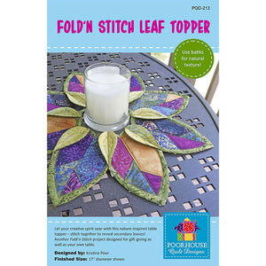 Fold-n-Stitch Leaf Topper Pattern, Poorhouse Quilt Designs image # 35136