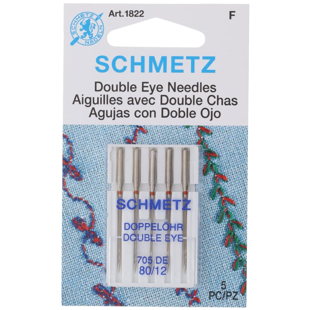 Double Eye Needle, Schmetz (5pk) Size 80/12 image # 83740