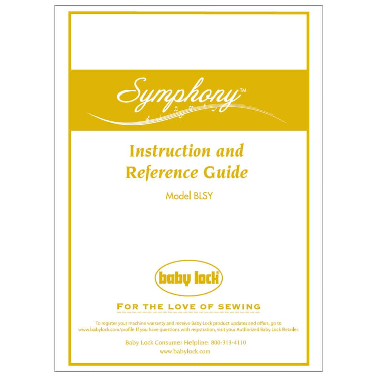 Babylock Symphony BLSY Instruction Manual image # 121962