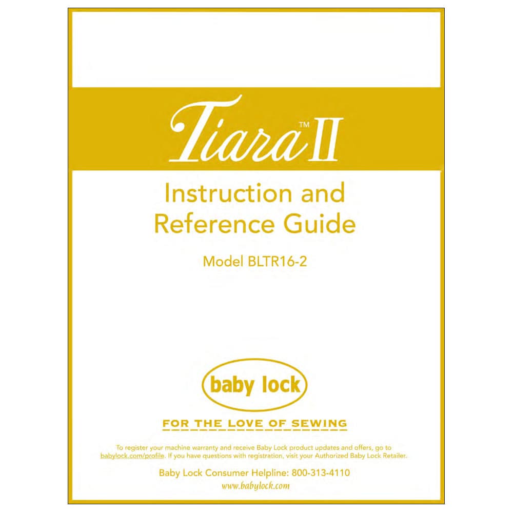 Instruction Manual, Babylock BLTR16-2 Tiara II image # 121950