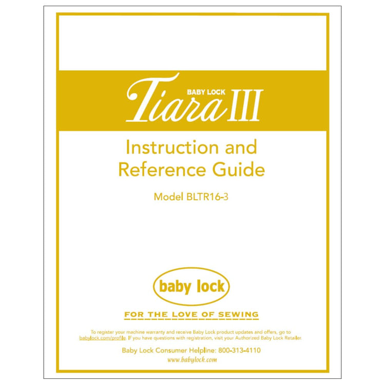 Babylock BLTR16-3 Tiara III Instruction Manual image # 121951