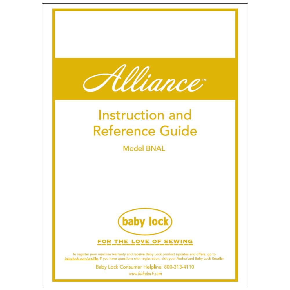 Babylock BNAL Alliance Instruction Manual image # 121919
