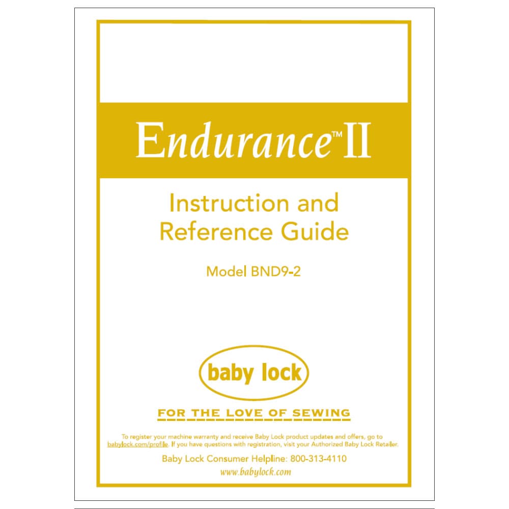 Babylock BND9-2 Endurance 2 Instruction Manual image # 121908