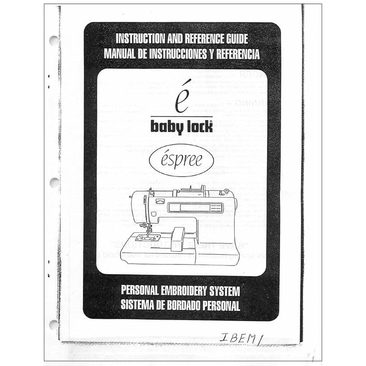 Babylock EM1 Espree Instruction Manual image # 121870