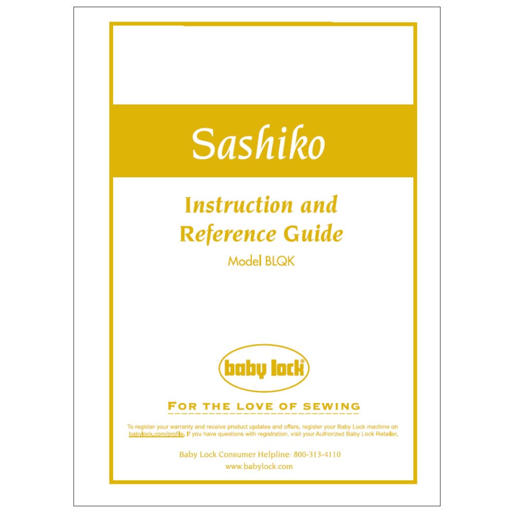 Babylock Sashiko BLQK Instruction Manual image # 122052
