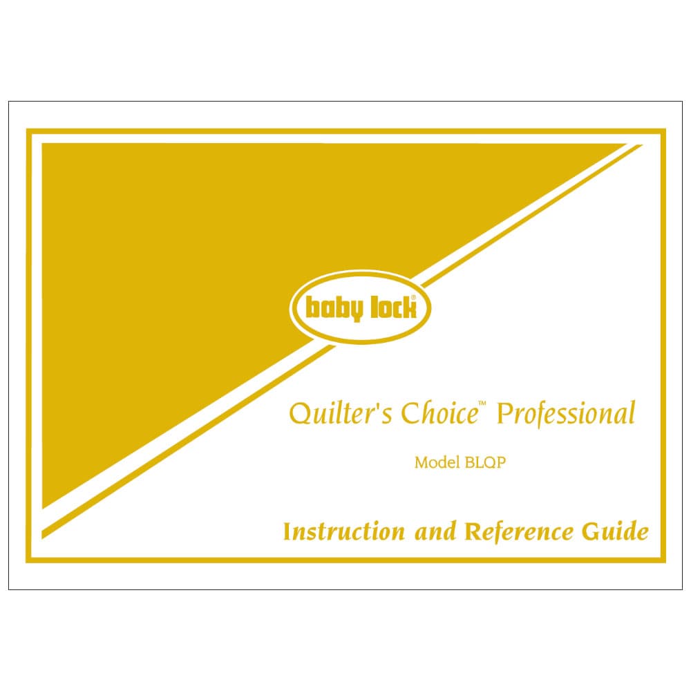 Babylock BLQP Quilter's Choice Pro Instruction Manual image # 122048