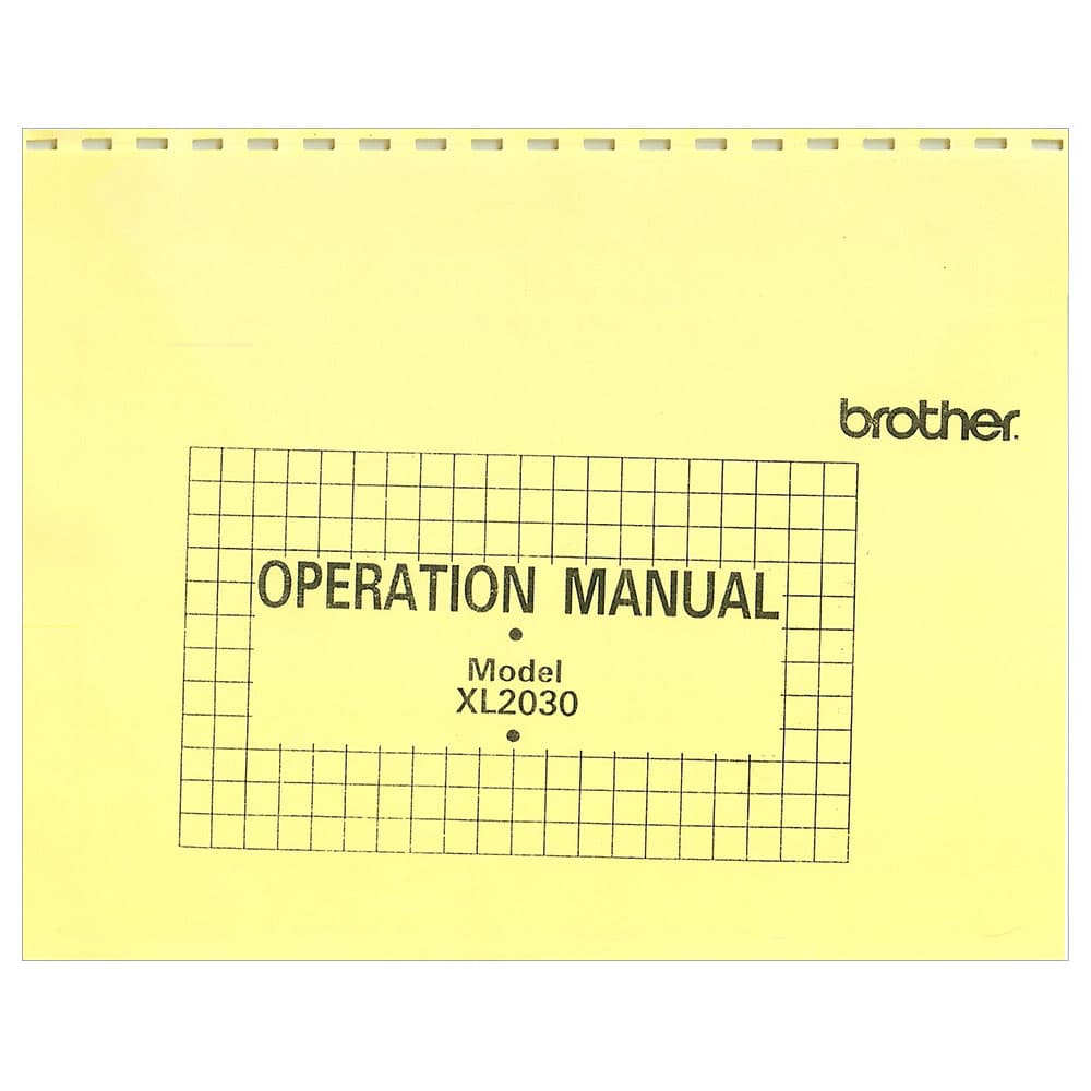 Instruction Manual, Brother XL-2030 image # 119690