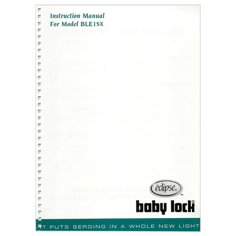 Babylock BLE1SX Eclipse SX Instruction Manual image # 121632