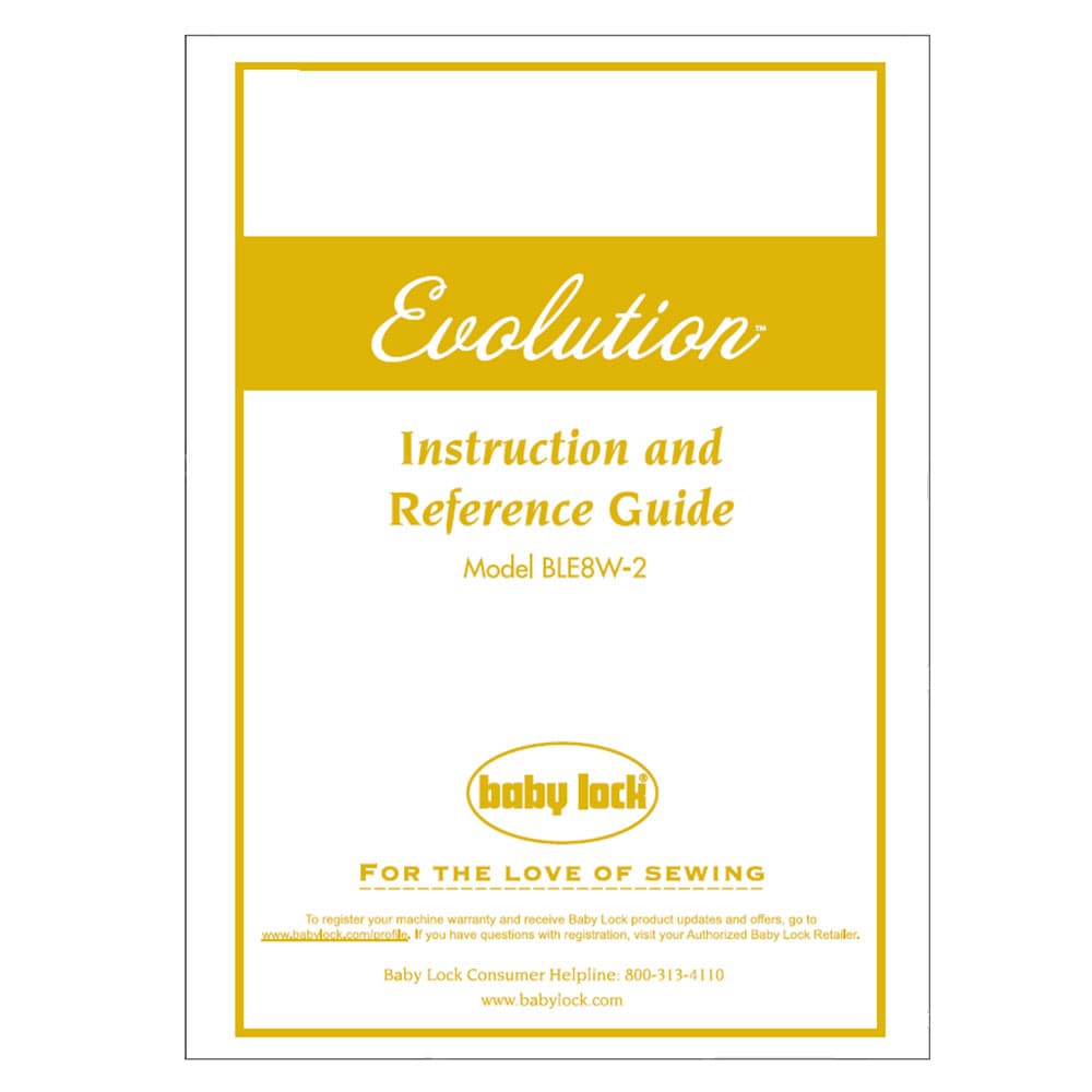 Babylock BLE8W-2 Evolution Instruction Manual image # 121990