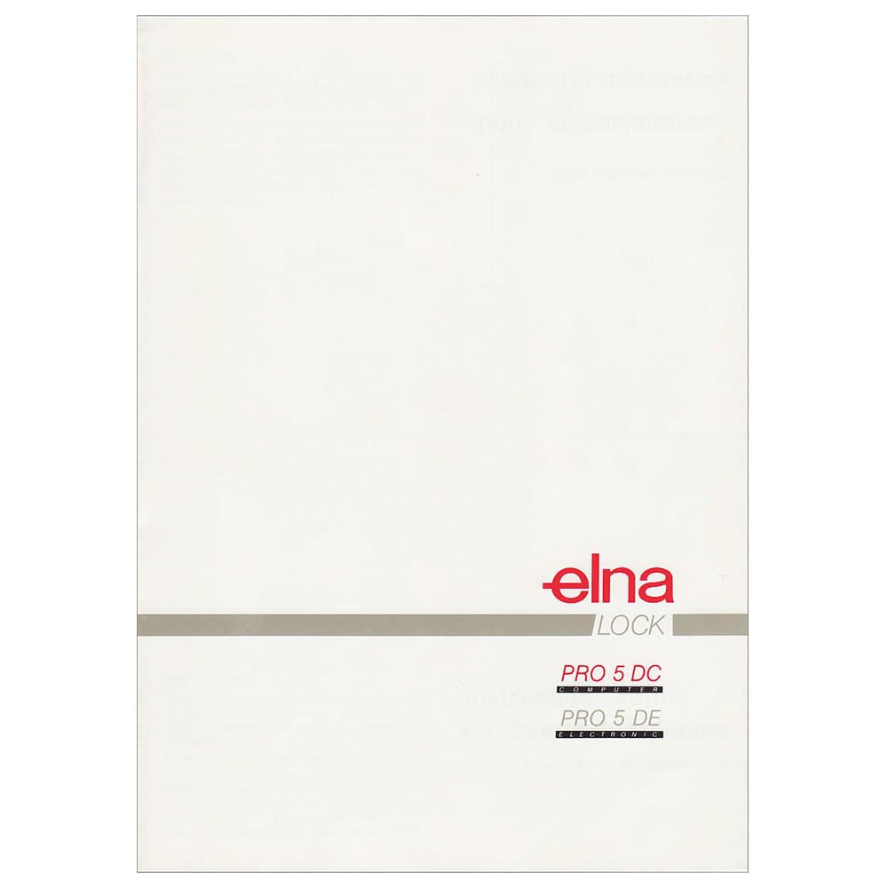 Elna PRO5DE Instruction Manual image # 119791