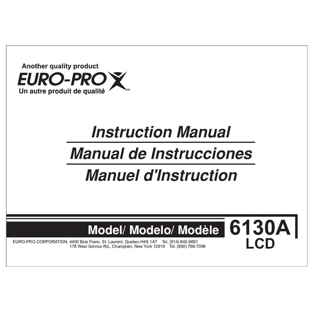 Euro Pro 6130A2 Instruction Manual image # 119813