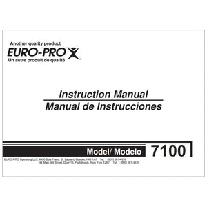 Instruction Manual, Euro Pro 7100 image # 119366
