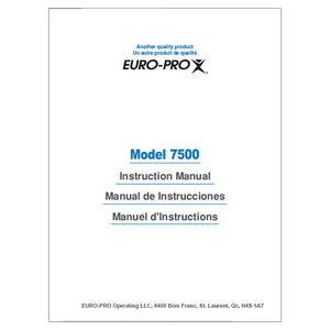 Euro Pro 7500 Instruction Manual image # 119819