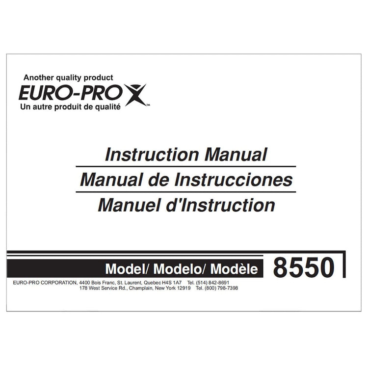 Euro Pro 8550 Instruction Manual image # 119821