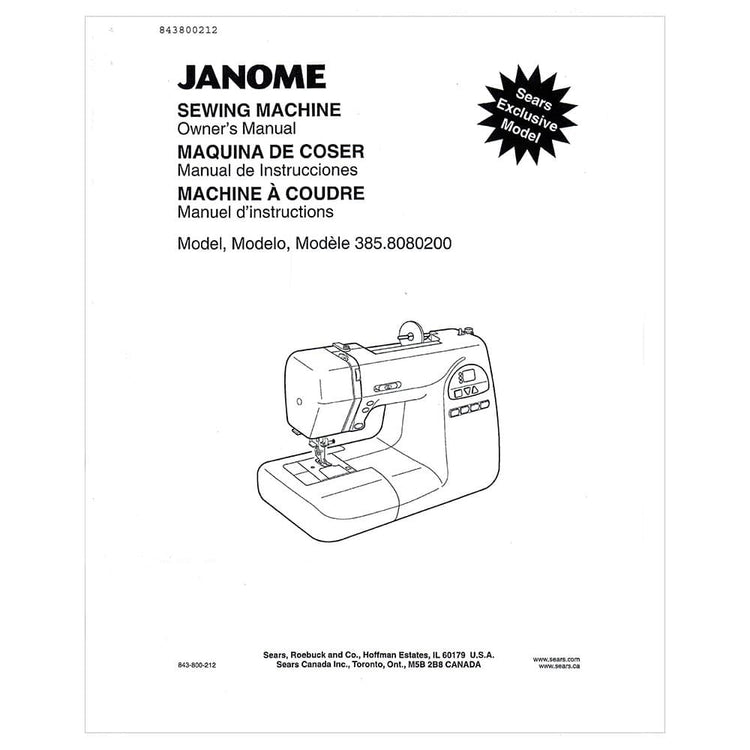 Janome 8080 Instruction Manual image # 120536