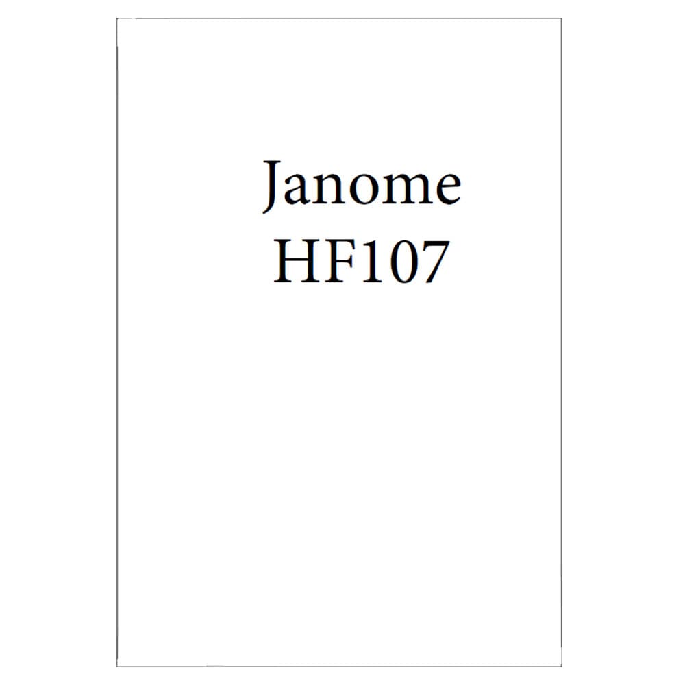 Instruction Manual, Janome HF107 image # 120242
