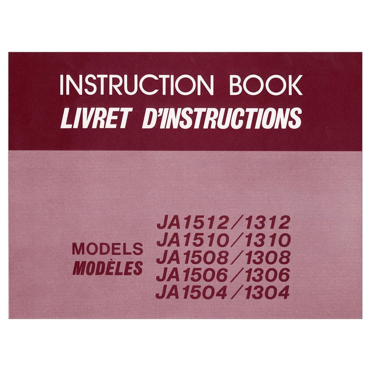 Instruction Manual, Janome JA1508 image # 120249