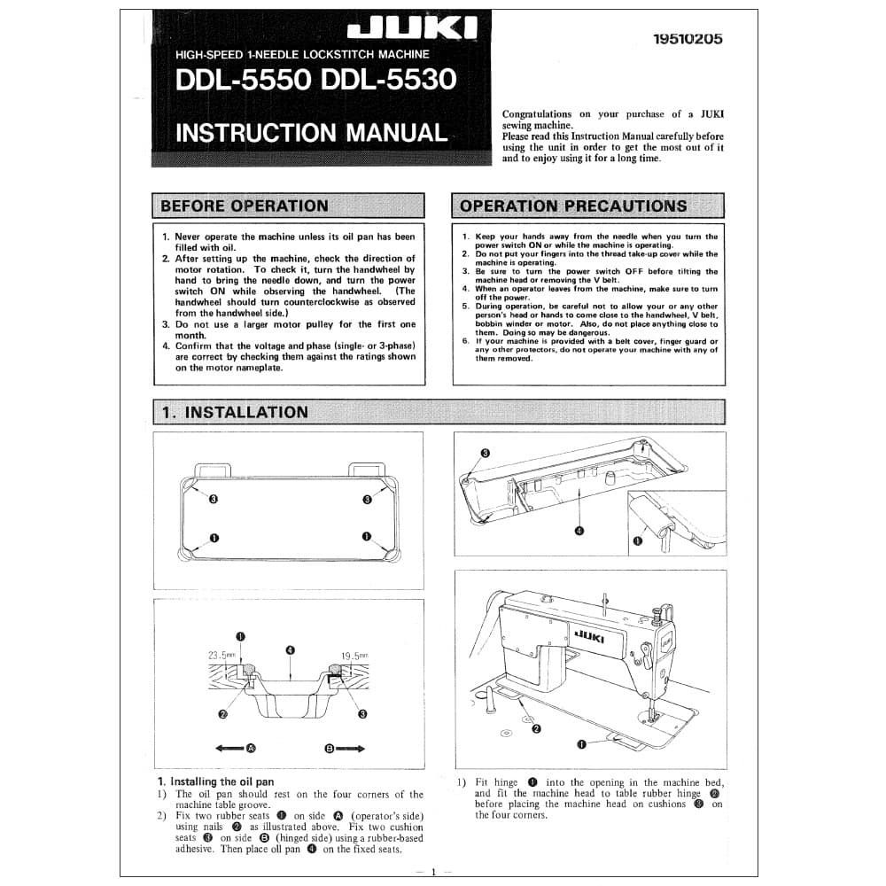 Juki DDL-5550 Instruction Manual image # 117127