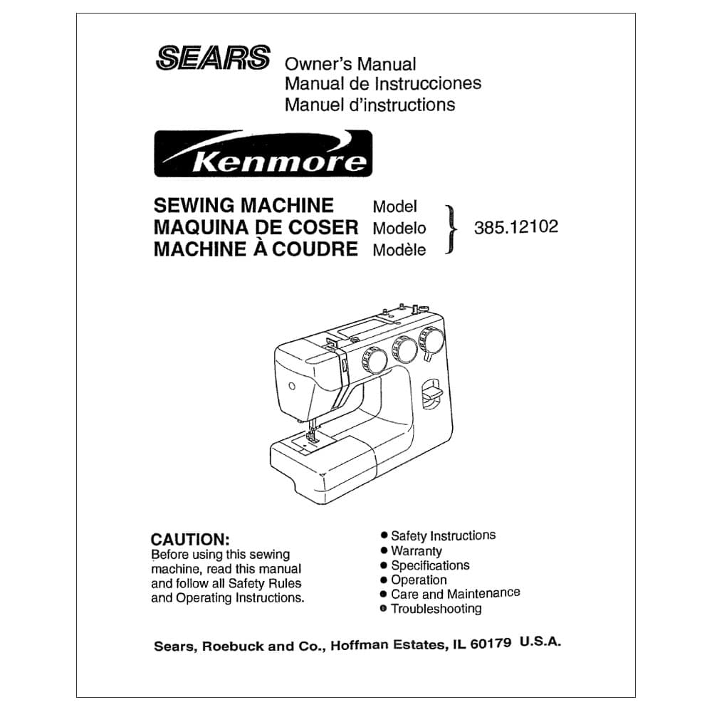 Kenmore 385.12102 Instruction Manual image # 117429