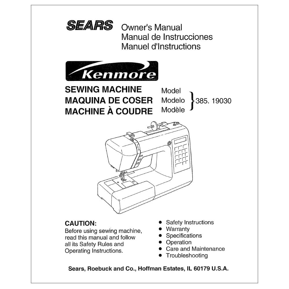 Kenmore 385.19030 Instruction Manual image # 118143