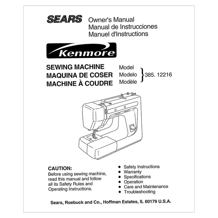 Kenmore 385.12216 Models Instruction Manual image # 121099