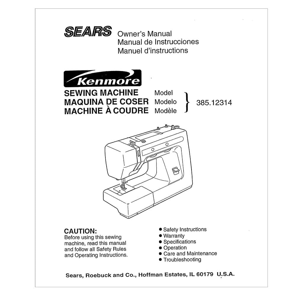 Kenmore 385.12314 Models Instruction Manual image # 121101